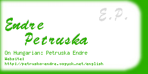 endre petruska business card